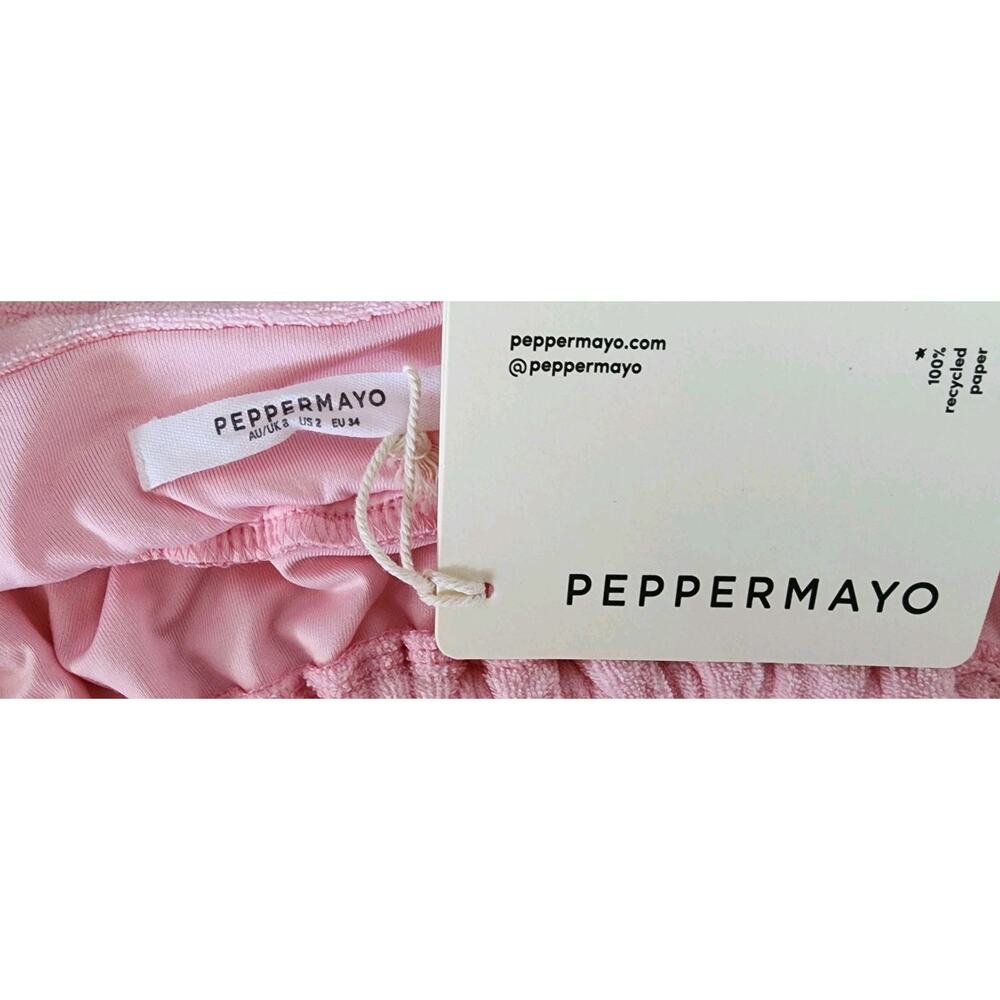 PEPPERMAYO Positano Terry Crop Halter Top Ladies US Size 2 Small Euro Summer - Picture 6 of 6